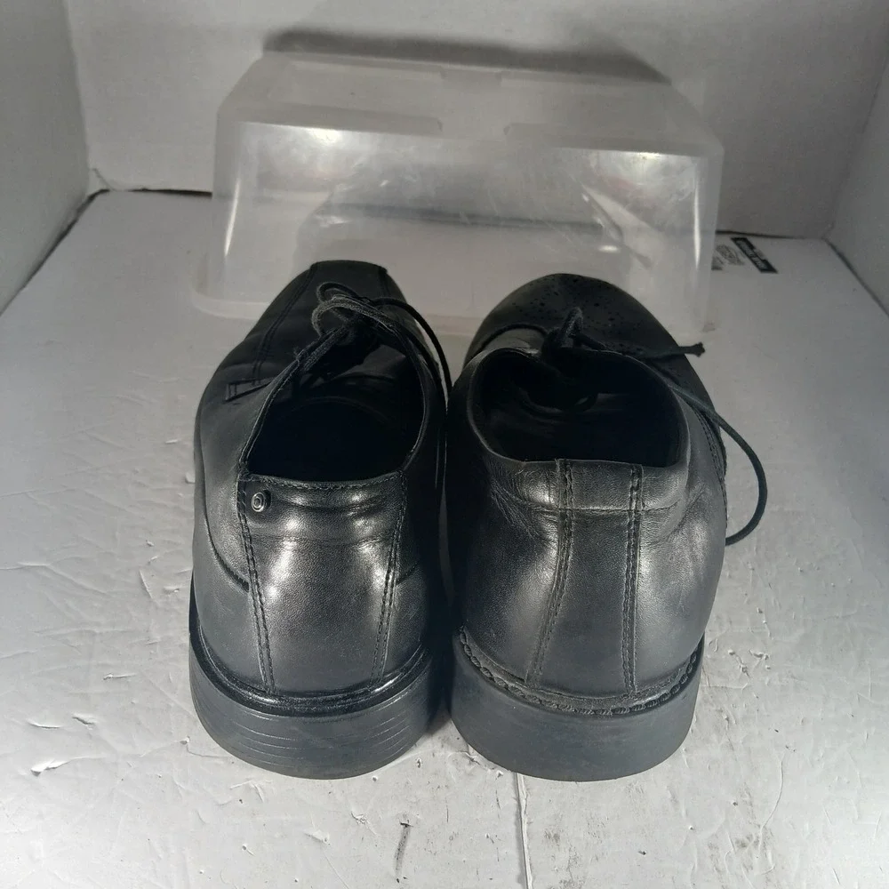 Rockport Lexington 2 Oxford Shoes 13 Black Leather Wingtip Square Toe Dress X809